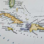 Map of Cuba, Haiti, the Dominican Republic and Jamaica.